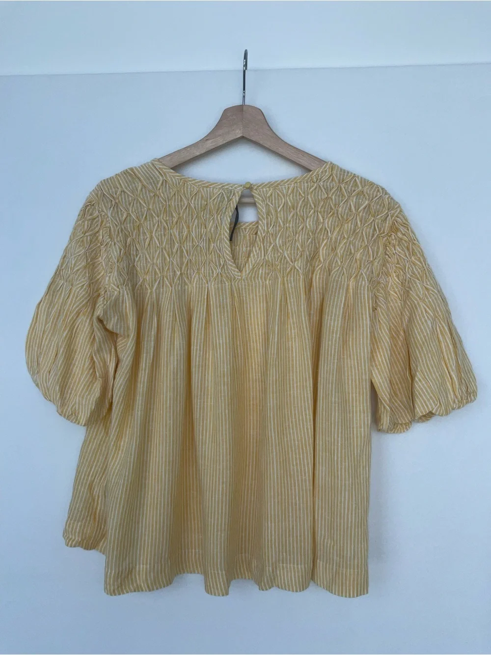 Anthropologie Liza Smocked Yoke Puff Sleeve Blouse